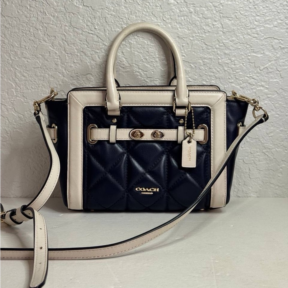 Coach Mini Blake Carryall Handbag Color-block Quilted Leather